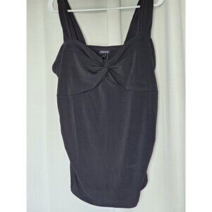 NWT TORRID Studio Knot Sweetheart Twist Crop Top Deep Black Sz 0 (L 12)